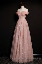 Cute tulle long A line Evening Prom Dresses evening Dresses